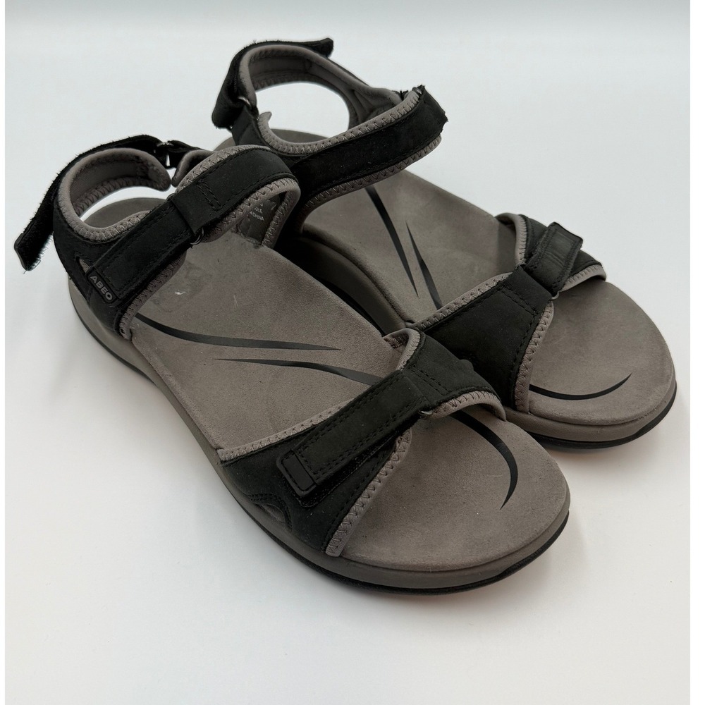 ABEO Goleta 1141 Women's Black Leather Athletic Walking Sandals Size‎ 7